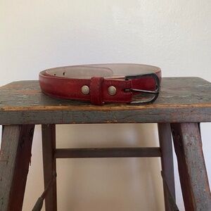 Red Genuine Leather Belt Vintage